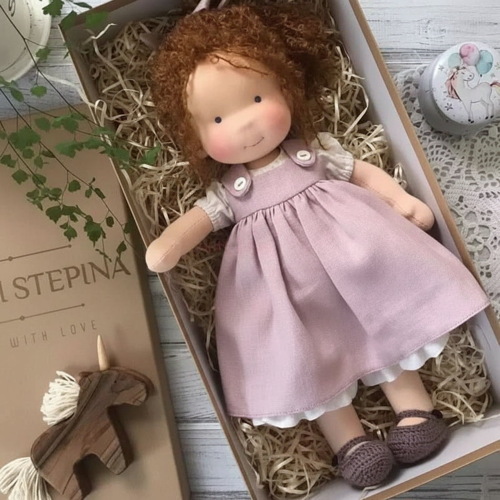 Poupée artisanale en coton style Waldorf – Jouet doux pour jeu imaginatif – image 5