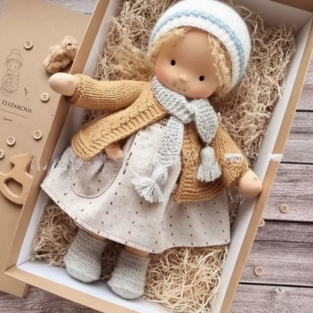 Poupée artisanale en coton style Waldorf – Jouet doux pour jeu imaginatif – image 41