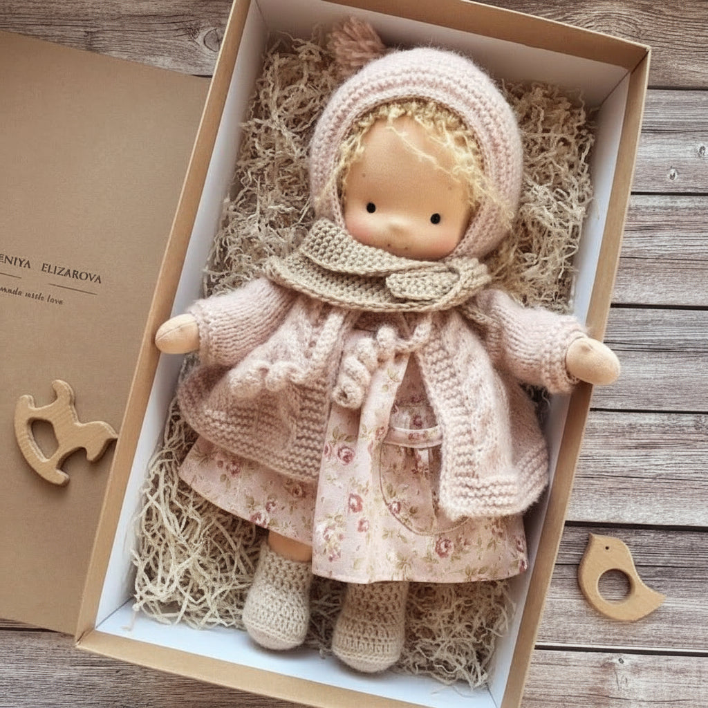 Poupée artisanale en coton style Waldorf – Jouet doux pour jeu imaginatif – image 6