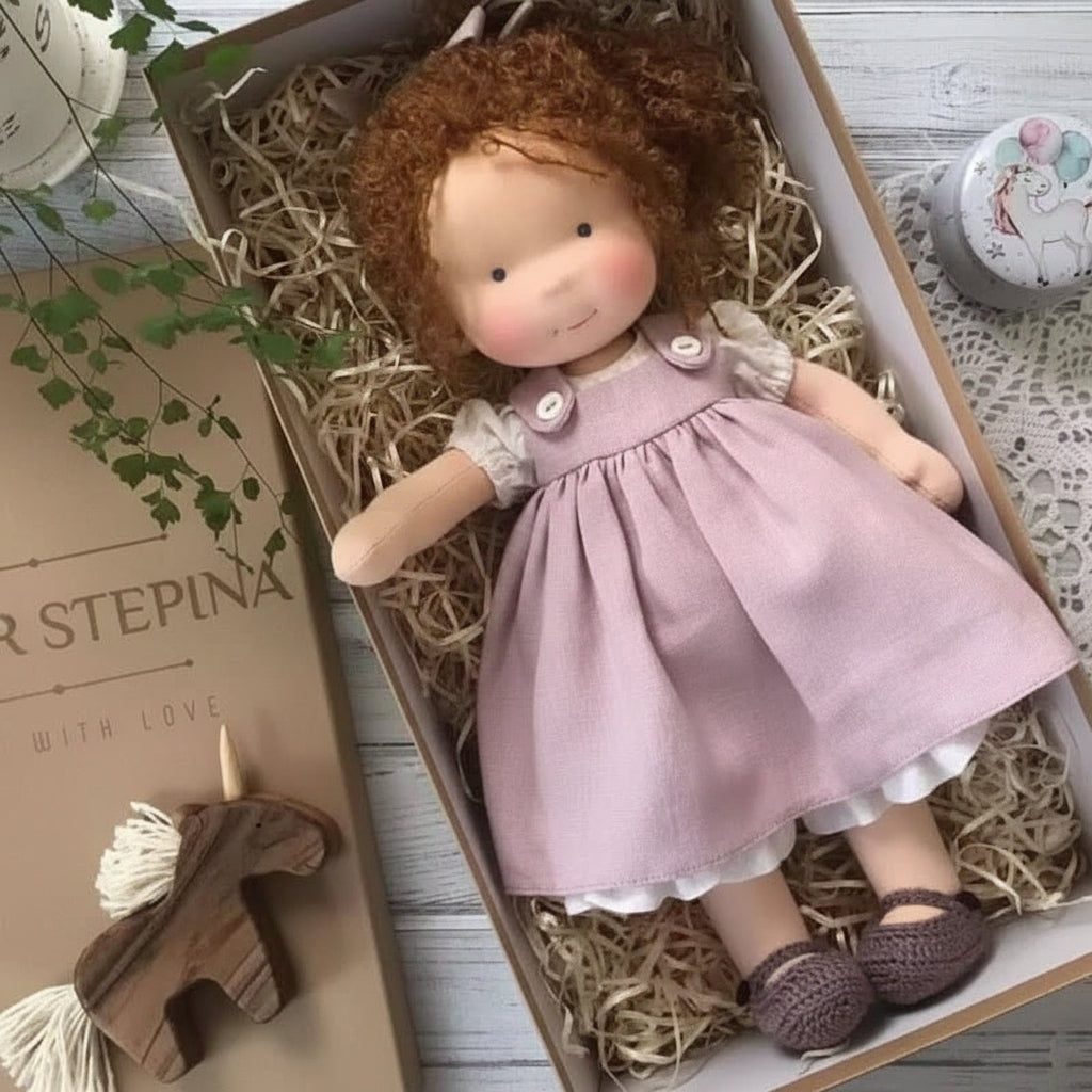 Poupée artisanale en coton style Waldorf – Jouet doux pour jeu imaginatif – image 9