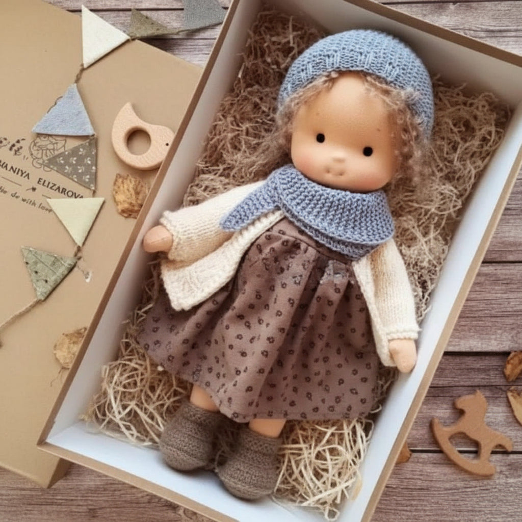 Poupée artisanale en coton style Waldorf – Jouet doux pour jeu imaginatif – image 10