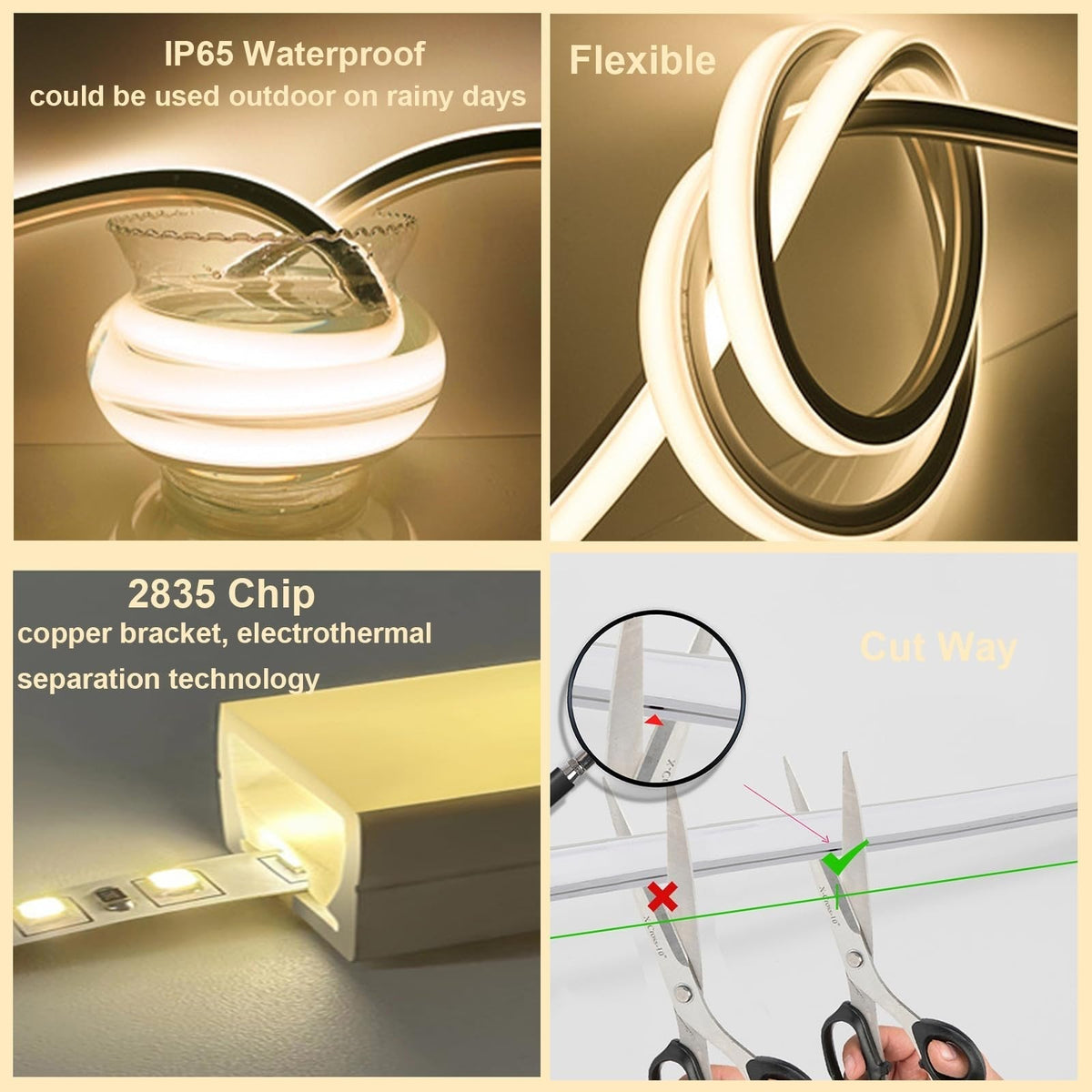 Ruban lumineux flexible à LED pour décoration