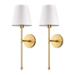 Lot de 2 appliques murales à abat-jour en tissu, 51,5 cm