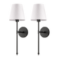Lot de 2 appliques murales à abat-jour en tissu, 51,5 cm