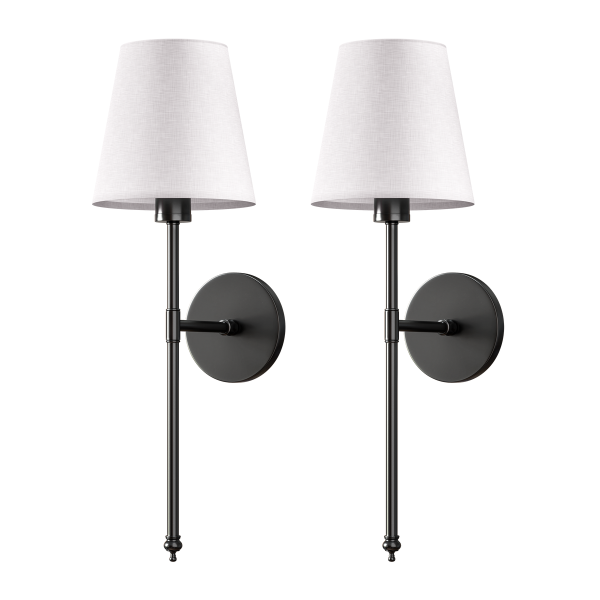 Lot de 2 appliques murales à abat-jour en tissu, 51,5 cm