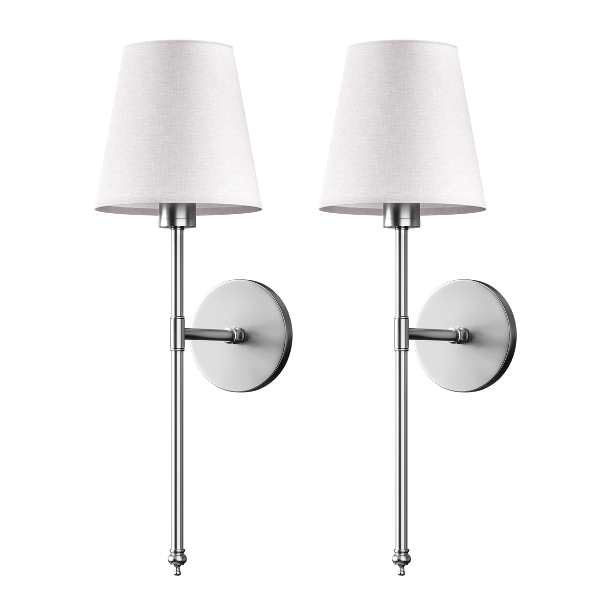 Lot de 2 appliques murales à abat-jour en tissu, 51,5 cm