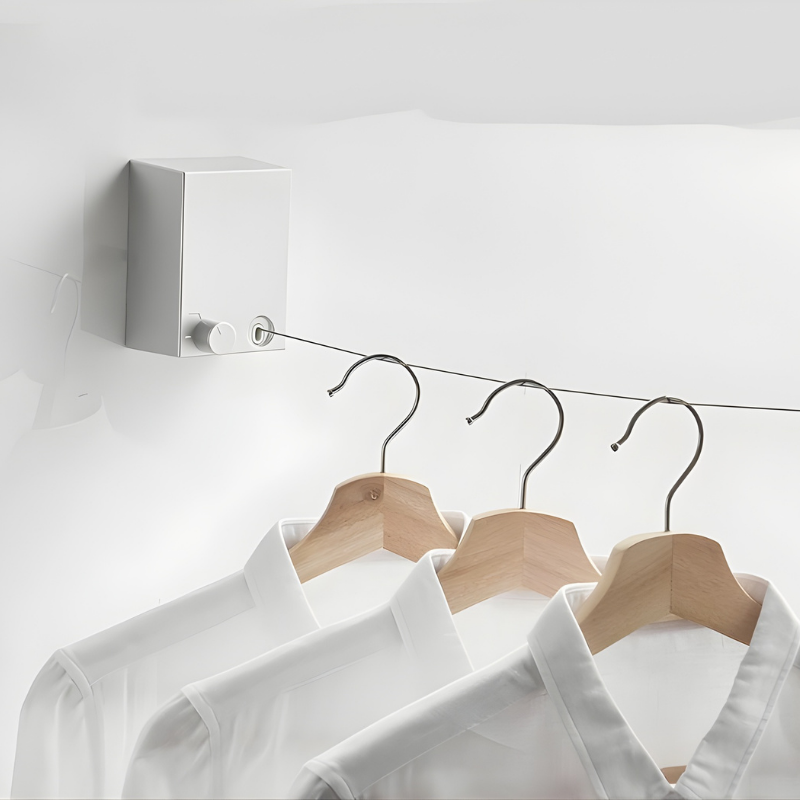 Corde à linge rétractable murale en nylon 4,2 m