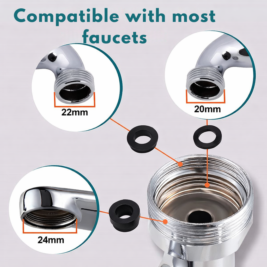 Rallonge de robinet articulée à 1080° avec 2 modes de jet