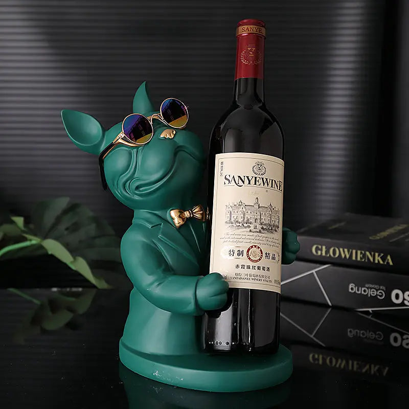 Porte-verres à vin décoratif en forme de chien