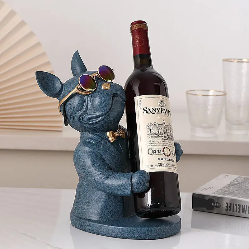 Porte-verres à vin décoratif en forme de chien