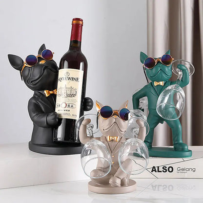 Porte-verres à vin décoratif en forme de chien