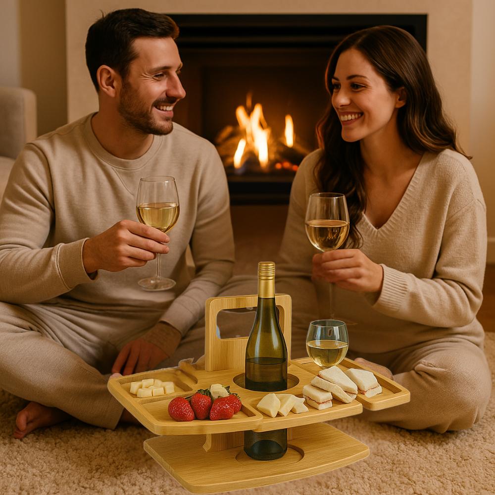 Table à vin pliable en bois pour pique-nique