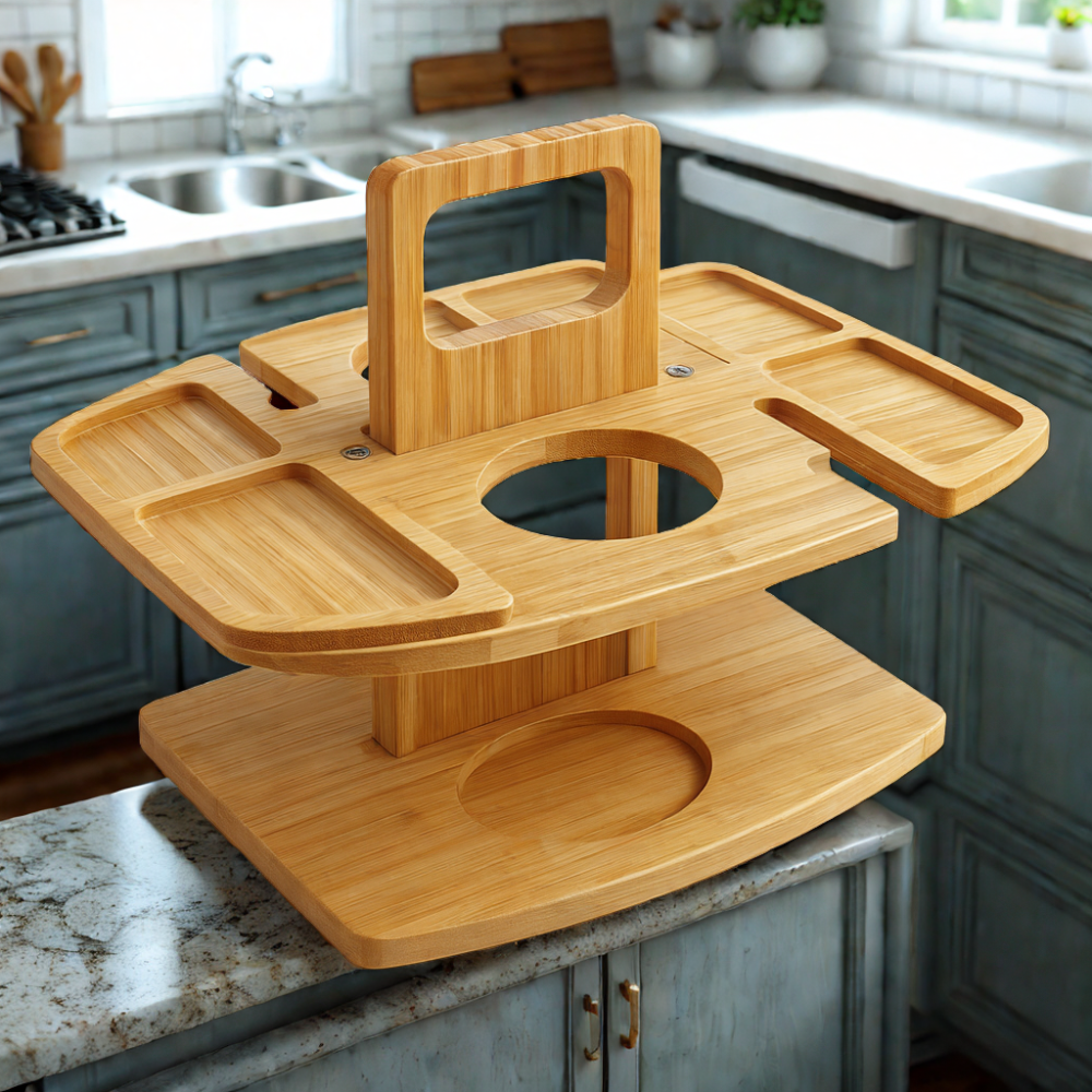 Table à vin pliable en bois pour pique-nique