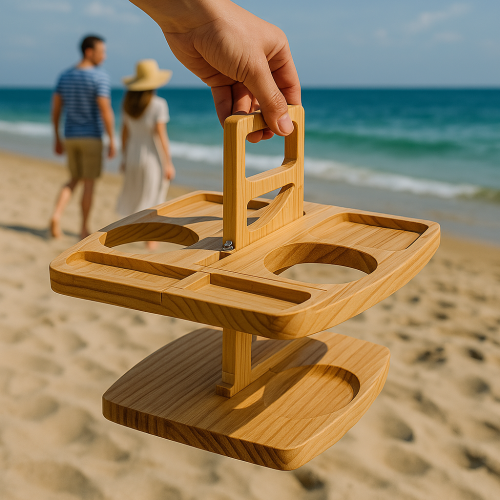 Table à vin pliable en bois pour pique-nique