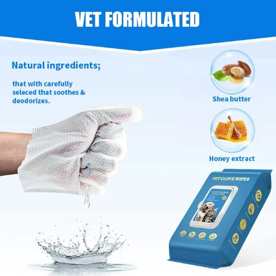 Lot de vingt gants nettoyants pour animaux, 25 × 15 cm