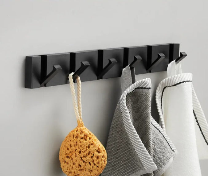 Porte-manteau mural à crochets rabattables en acier inoxydable