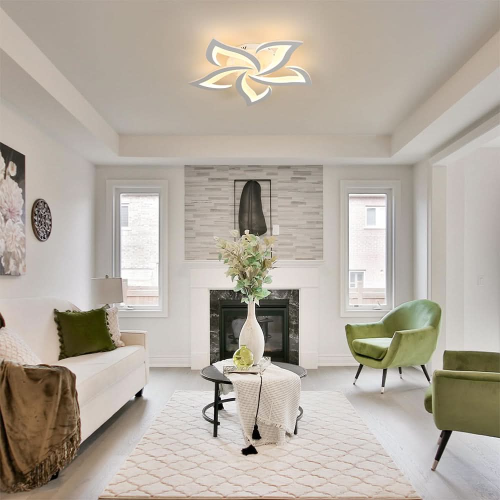 Plafonnier LED floral noir à 3 lumières – image 12