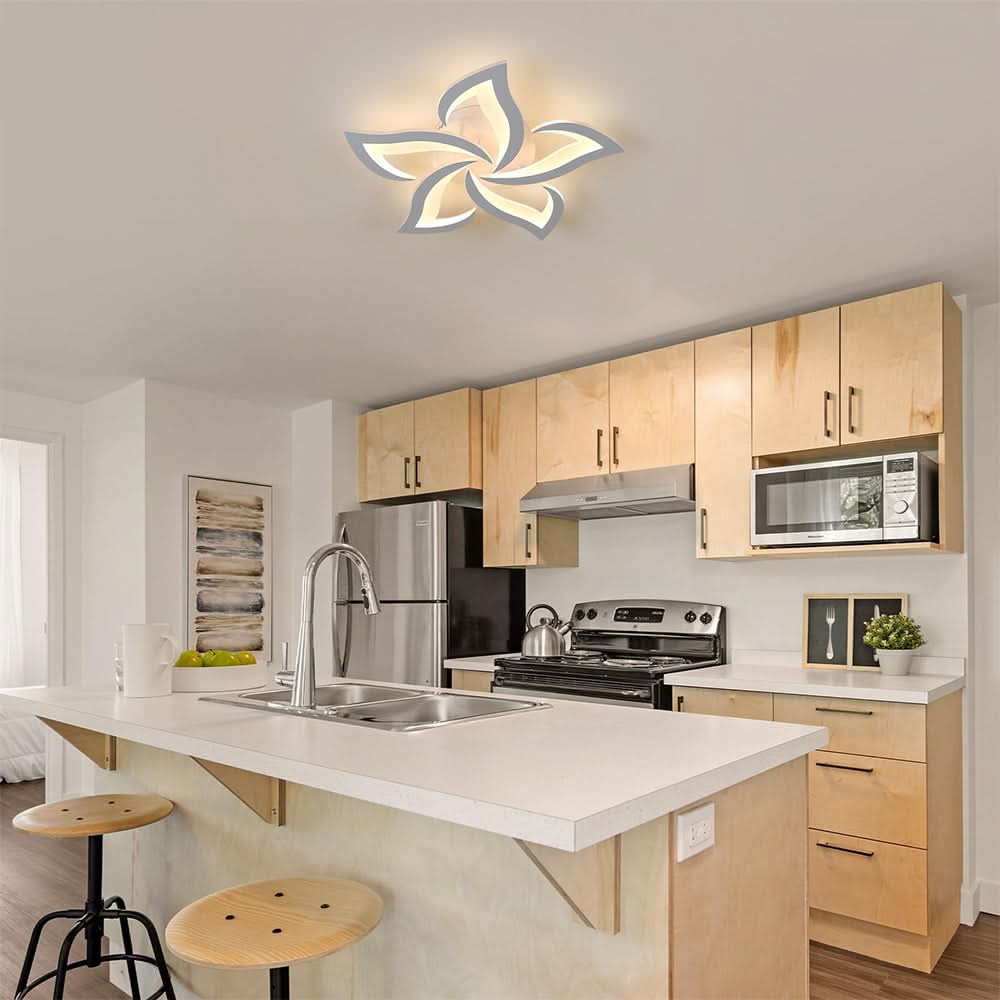 Plafonnier LED floral noir à 3 lumières – image 11