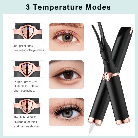 Recourbe-cils chauffant rechargeable USB à 3 températures