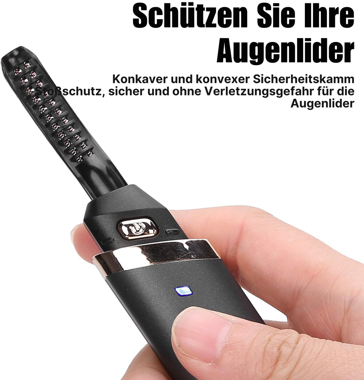 Recourbe-cils chauffant rechargeable USB avec affichage LED