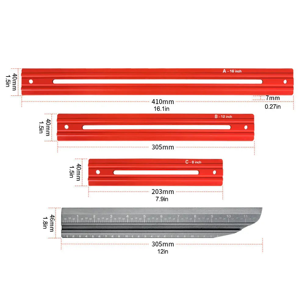 Gabarit de mesure articulé en aluminium jusqu’à 120 mm