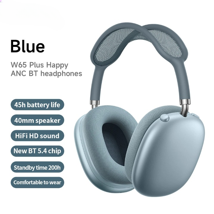 Casque Bluetooth 5.4 W65 Plus avec réduction active du bruit