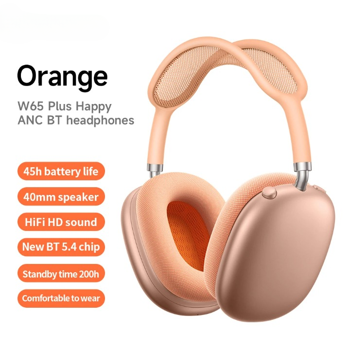 Casque Bluetooth 5.4 W65 Plus avec réduction active du bruit