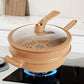 Wok antiadhésif avec panier de cuisson vapeur