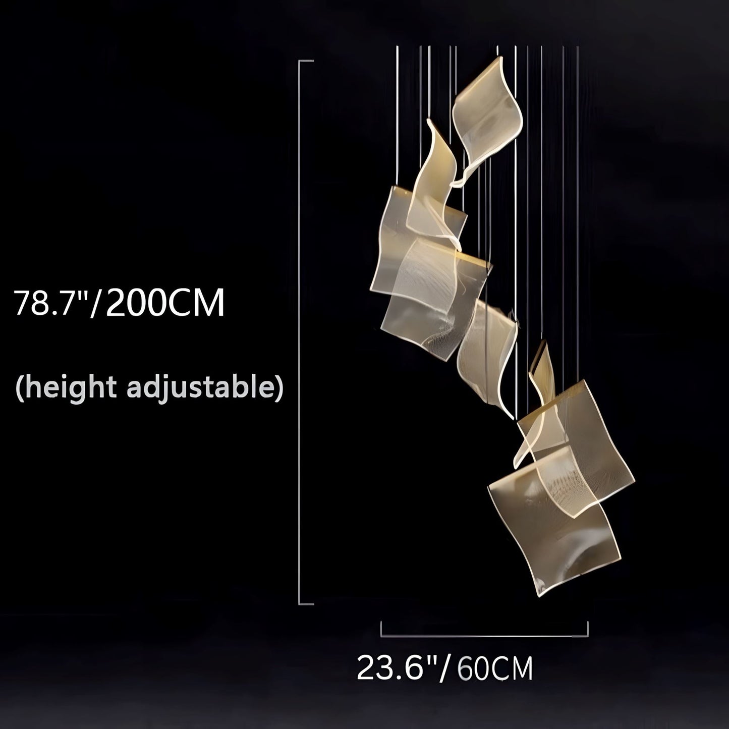 Lustre LED doré à 6 lumières avec base ronde – image 19
