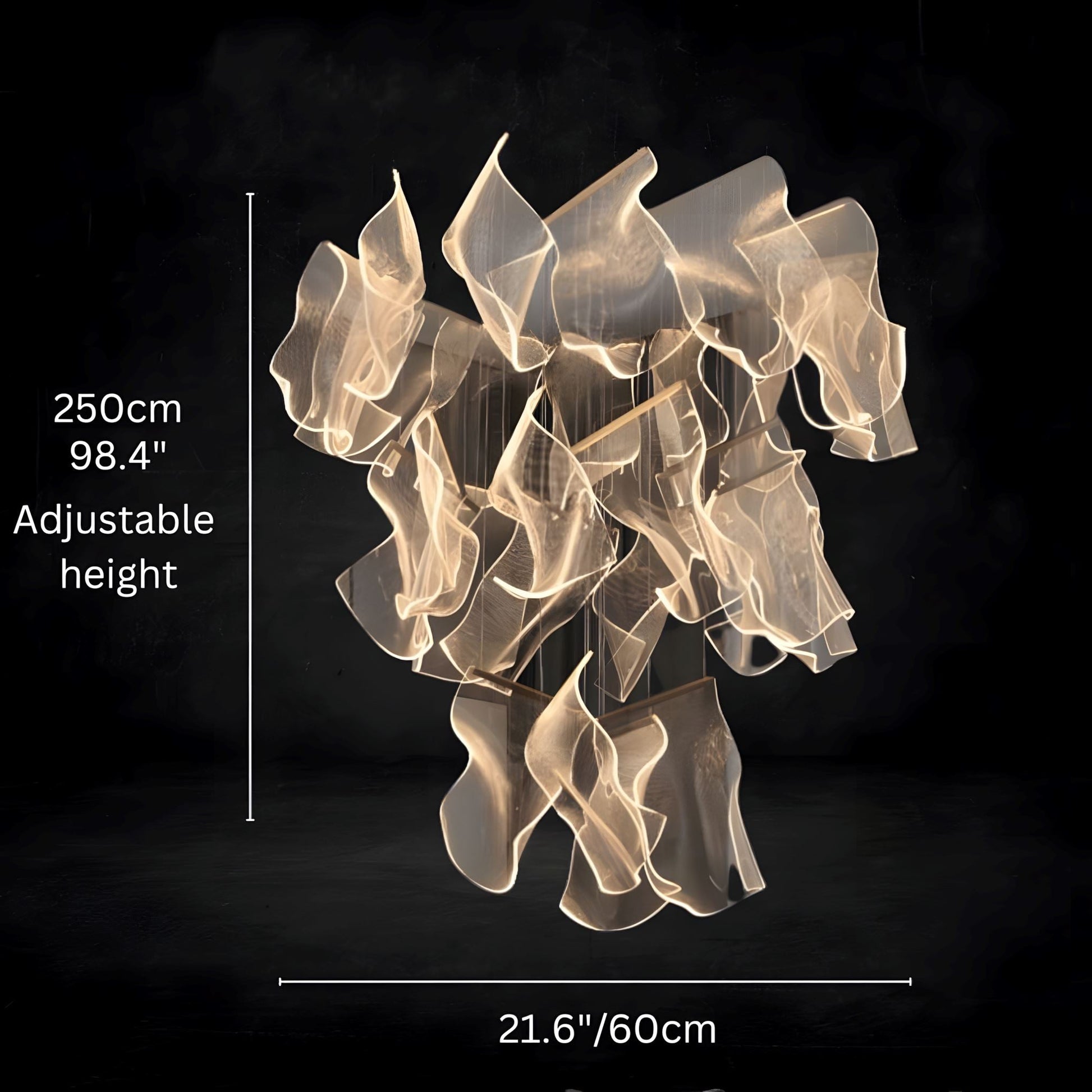 Lustre LED doré à 6 lumières avec base ronde – image 20
