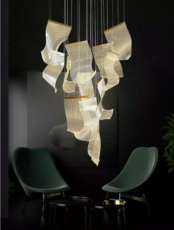Lustre LED doré à 6 lumières avec base ronde – image 27