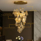 Lustre LED doré à 6 lumières avec base ronde – image 6