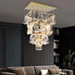 Lustre LED doré à 6 lumières avec base ronde – image 10
