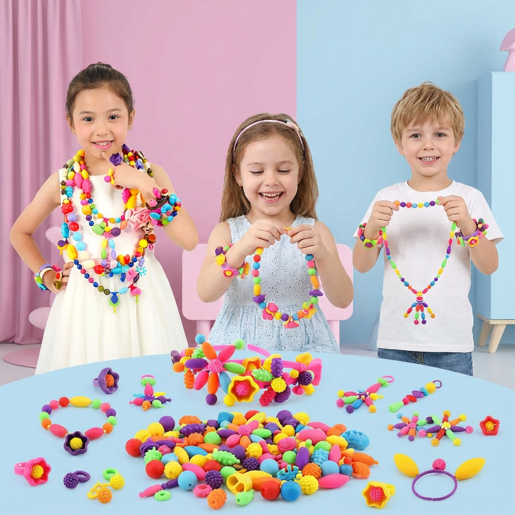 Coffret de perles à emboîter pour bijoux, plus de 500 pièces