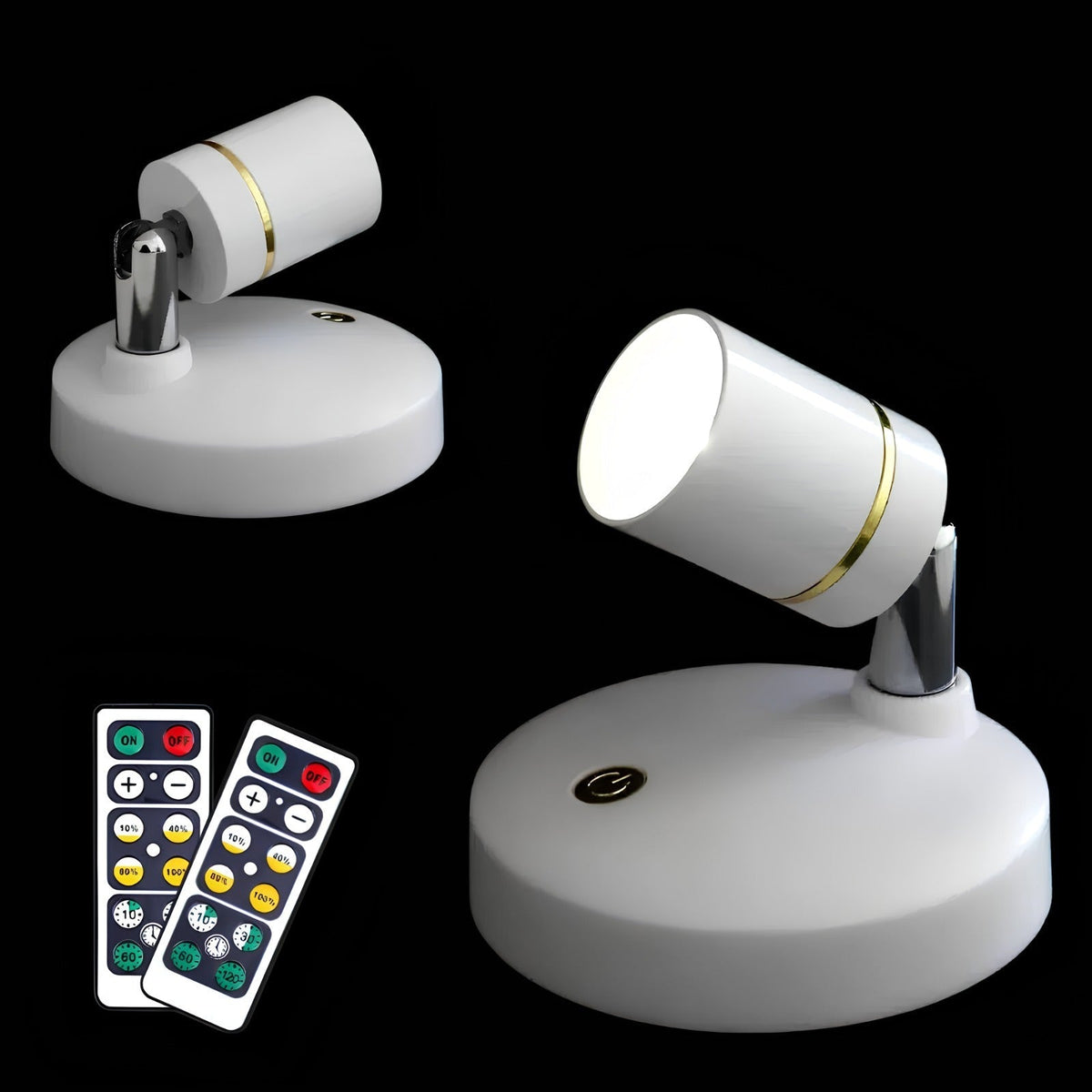 Spot mural orientable sans fil avec télécommande