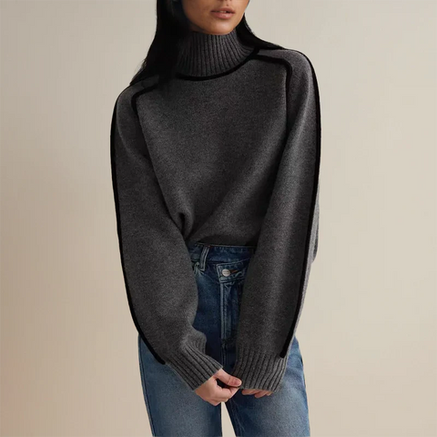 Pull ample à col roulé pour femme, tailles S à 2XL