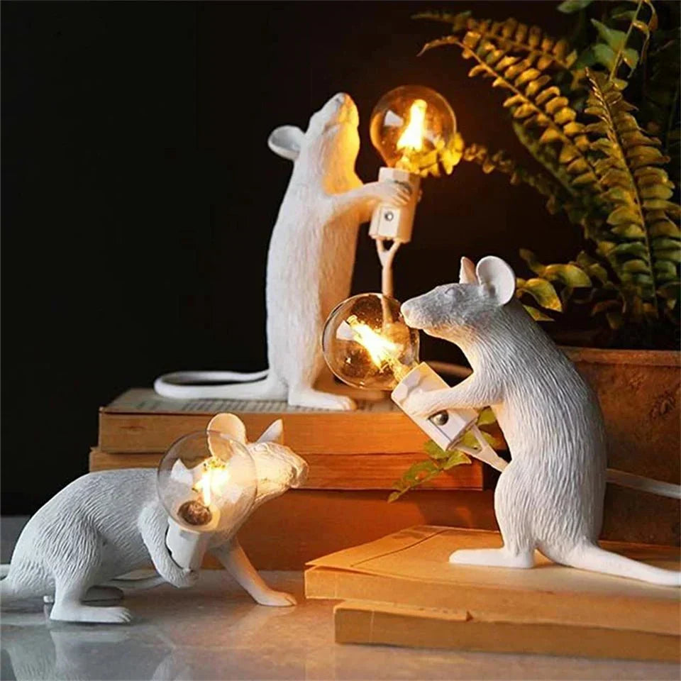Lampe décorative souris avec ampoule LED