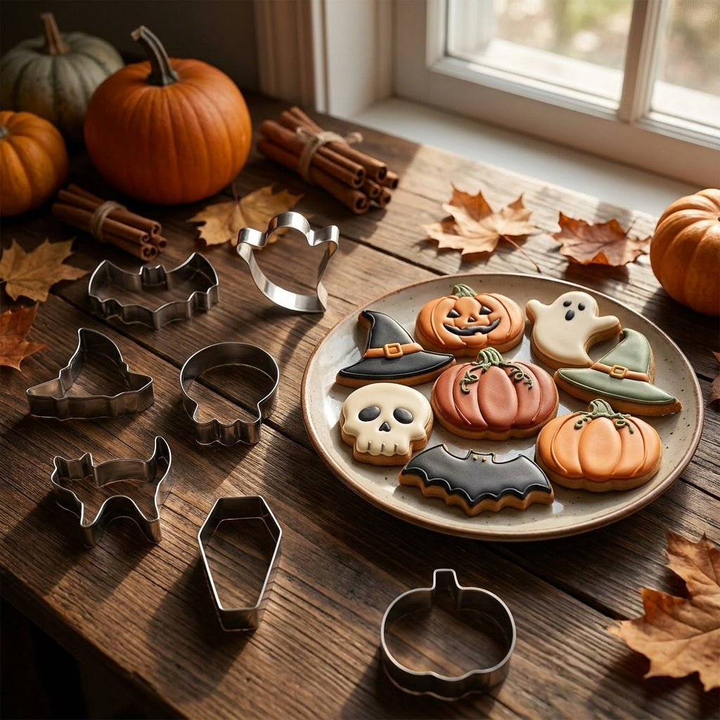 Lot de sept emporte-pièces d'Halloween en acier inoxydable