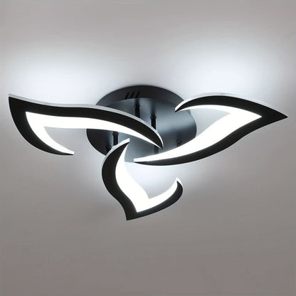 Plafonnier LED floral noir à 3 lumières