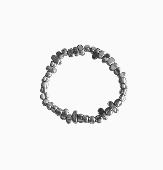 Bracelet de perles noires et grises – Bijou à superposer – Lot de 2