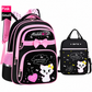 Ensemble sac à dos enfant, sac repas et trousse à motif chat