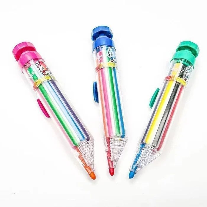 Crayon multicolore 8 en 1 à mécanisme à clic