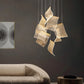 Lustre LED doré à 6 lumières avec base ronde – image 3
