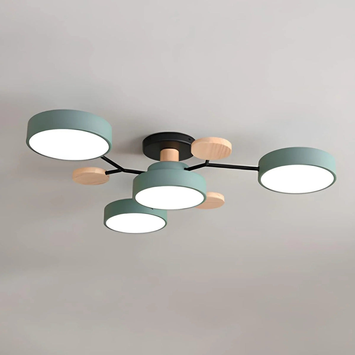 Plafonnier LED à plusieurs points lumineux en fer et acrylique