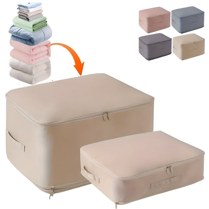 Sac de rangement textile à compression par fermeture éclair