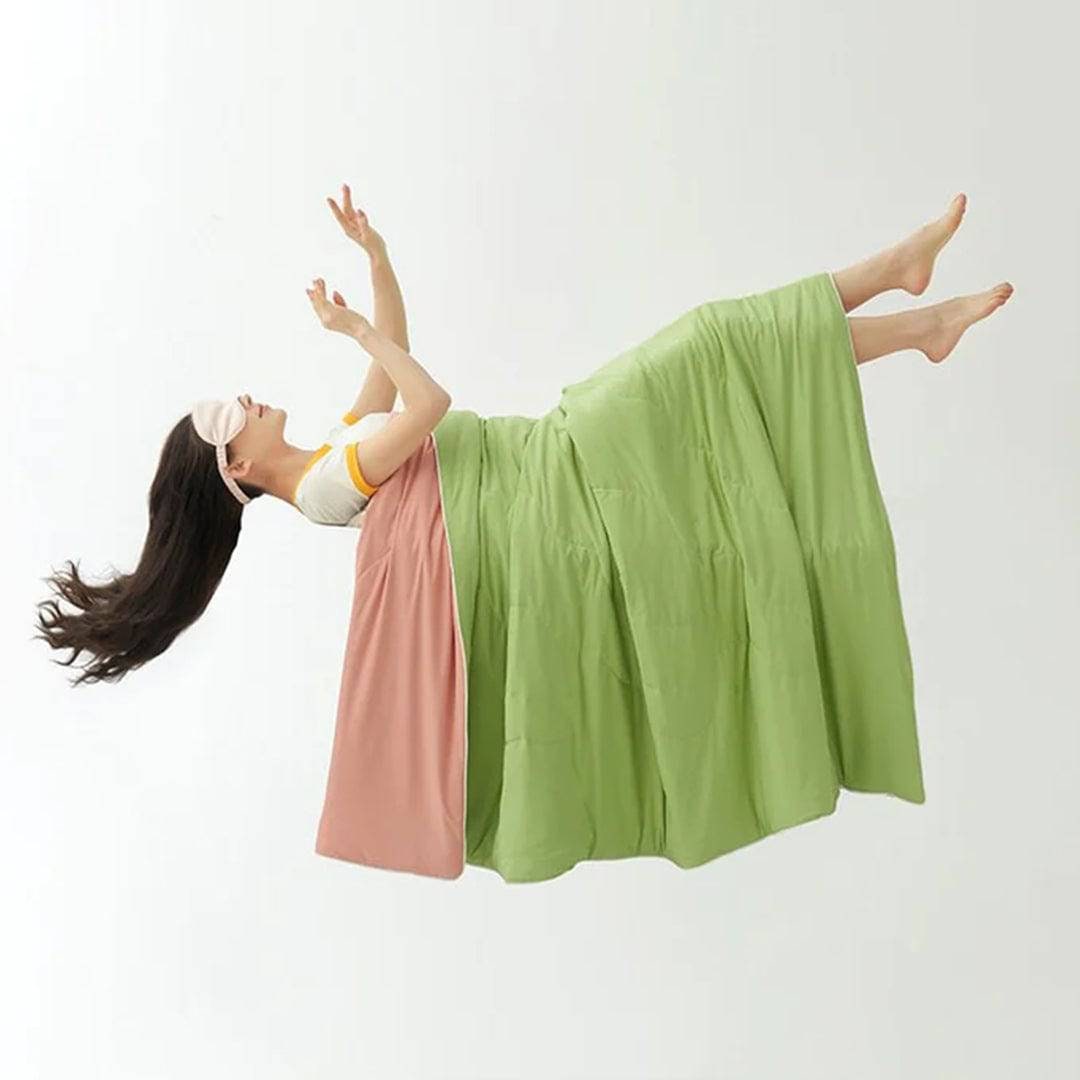 Couverture d'été réversible en nylon à garnissage polyester