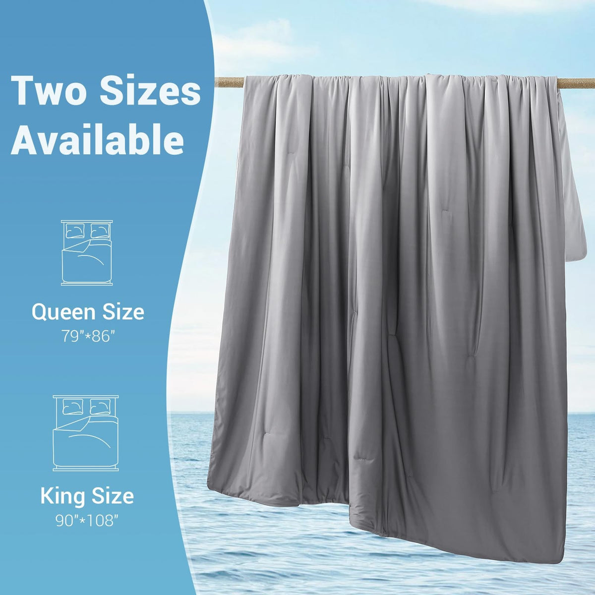 Couverture légère matelassée à dégradé gris