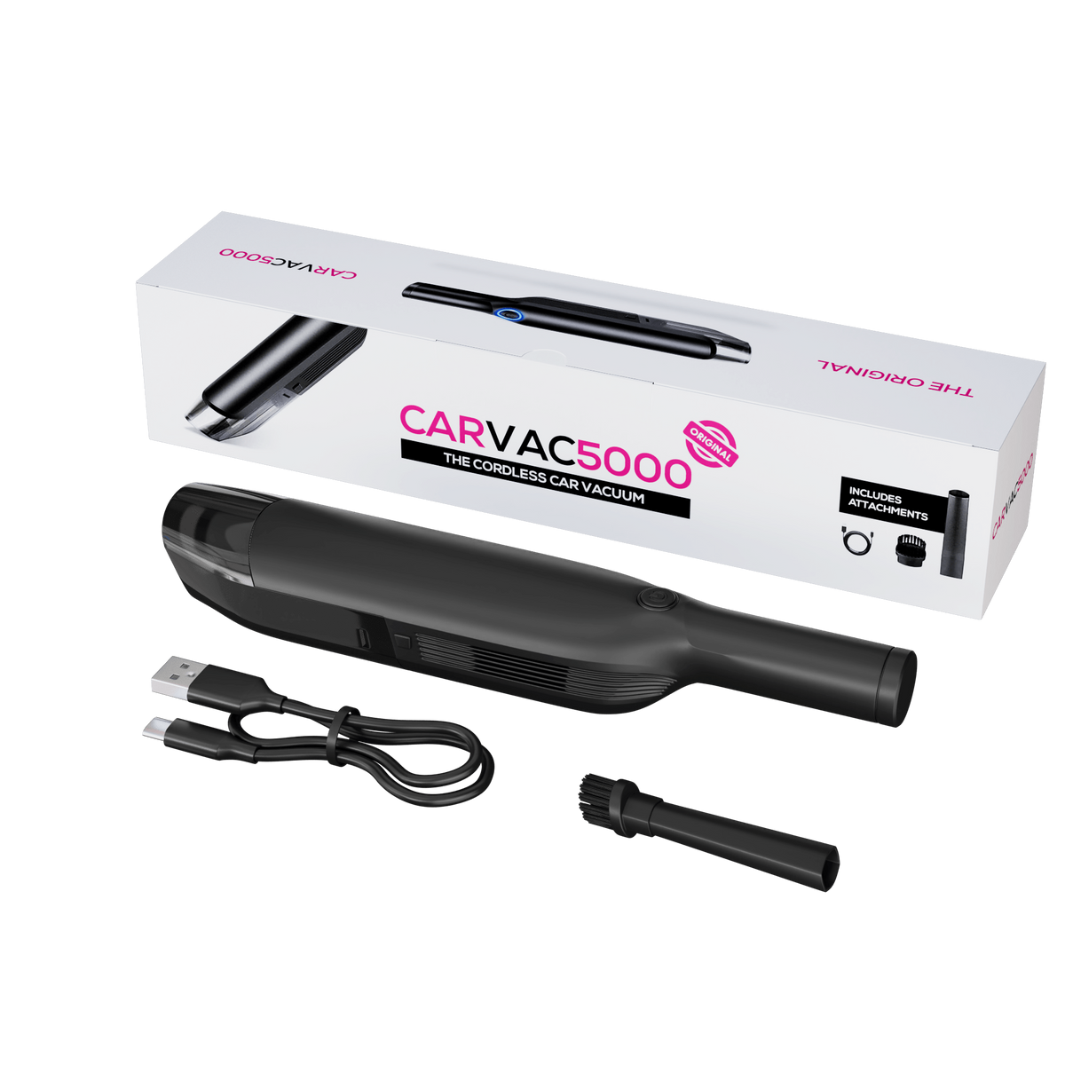 Aspirateur à main rechargeable USB-C à bac transparent
