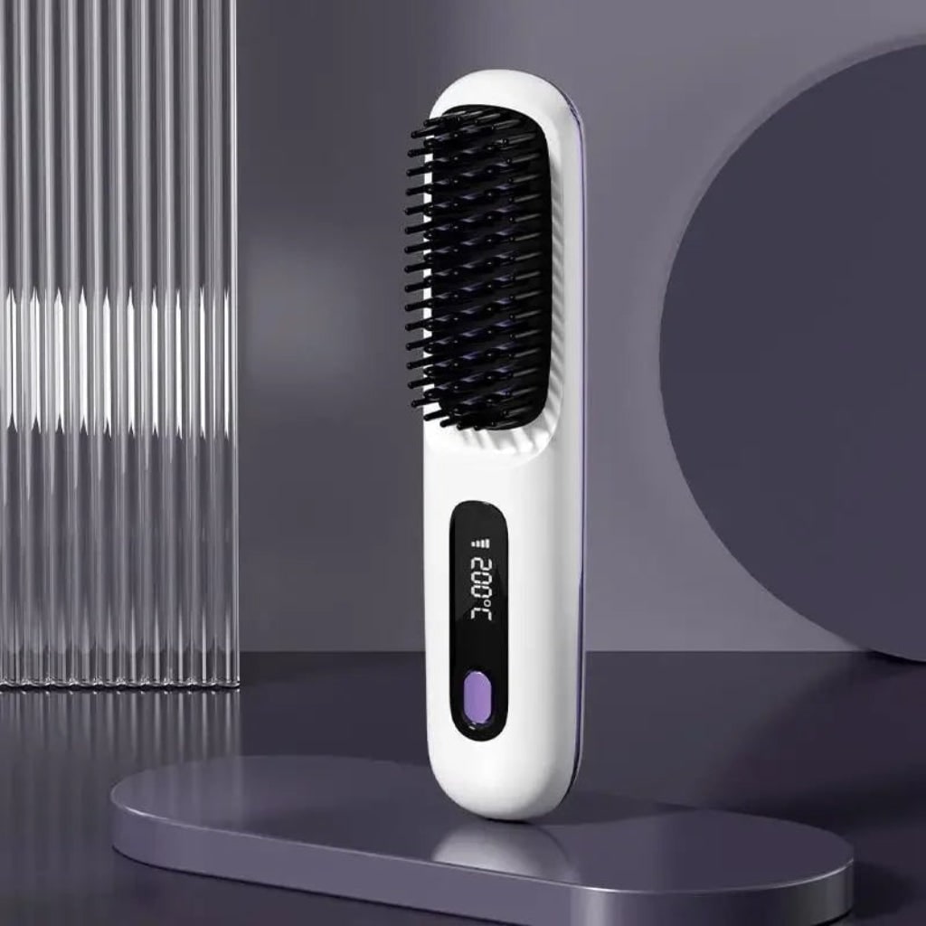 Brosse lissante sans fil USB-C avec affichage de température