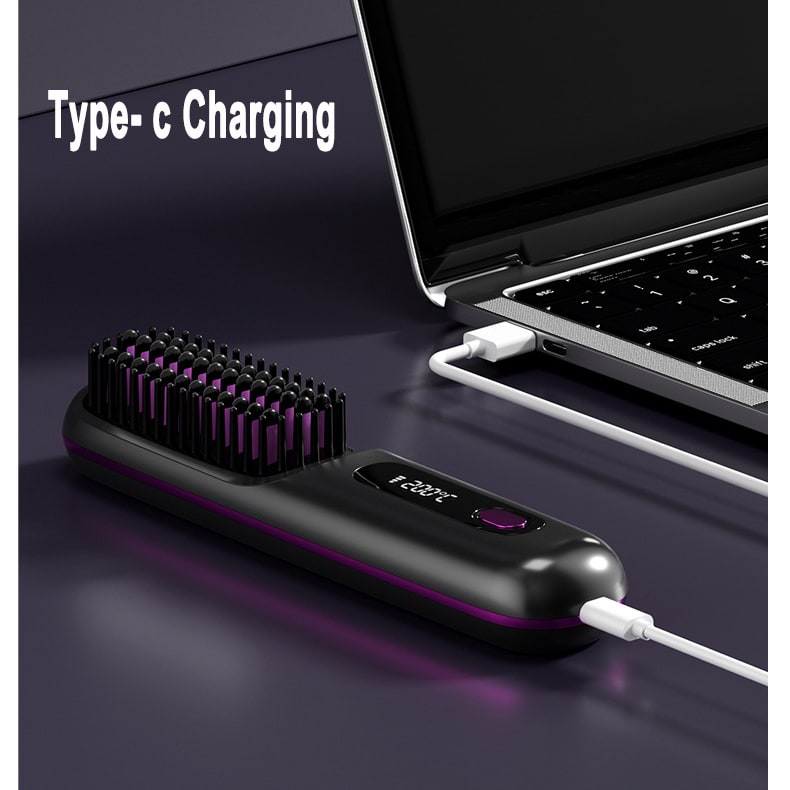 Brosse lissante sans fil à écran LCD et recharge USB-C